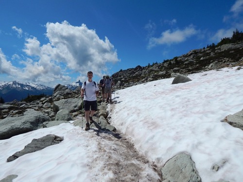 Hiking on snow