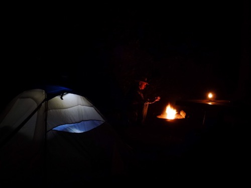 Camp at night